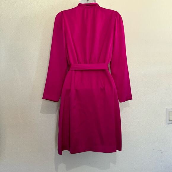 Taylor Wrap Dress Long Sleeve Magenta Pink Size 4 - Picture 2 of 14